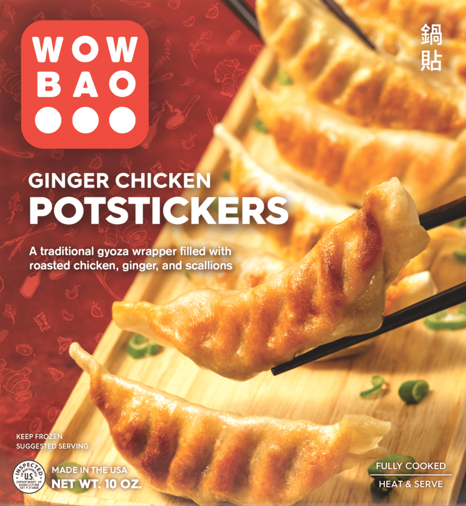 front of ginger chicken potstickers box