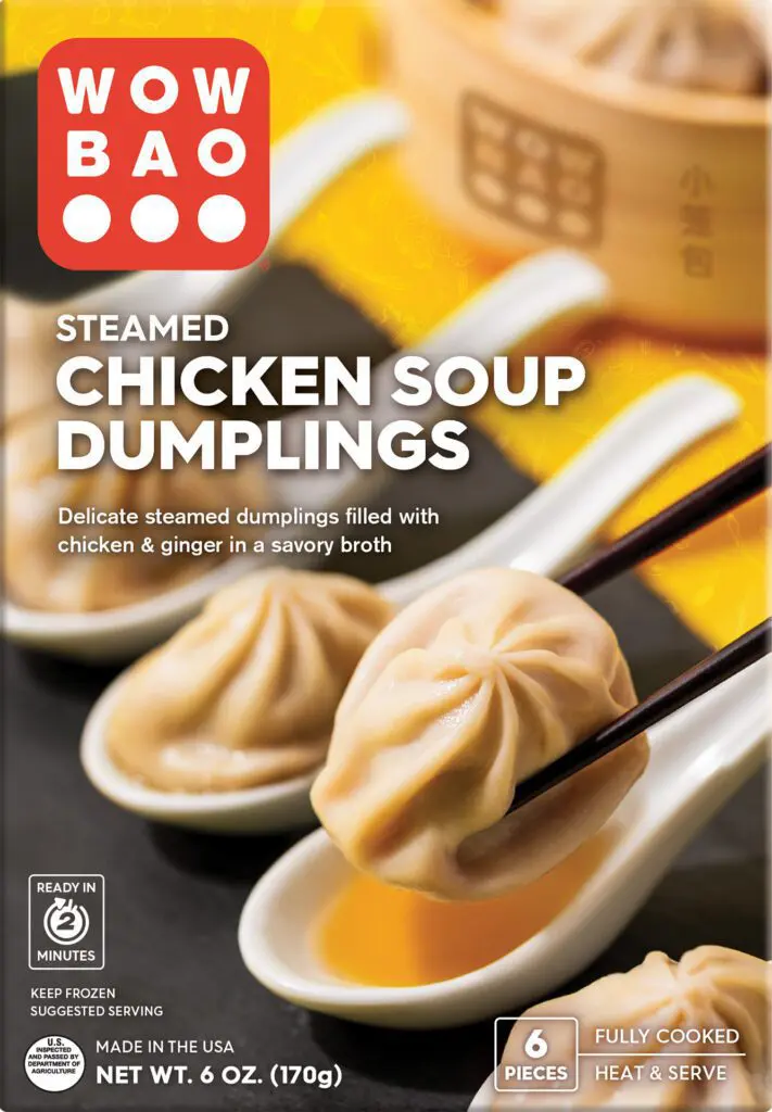 front of chicken soup dumplings box