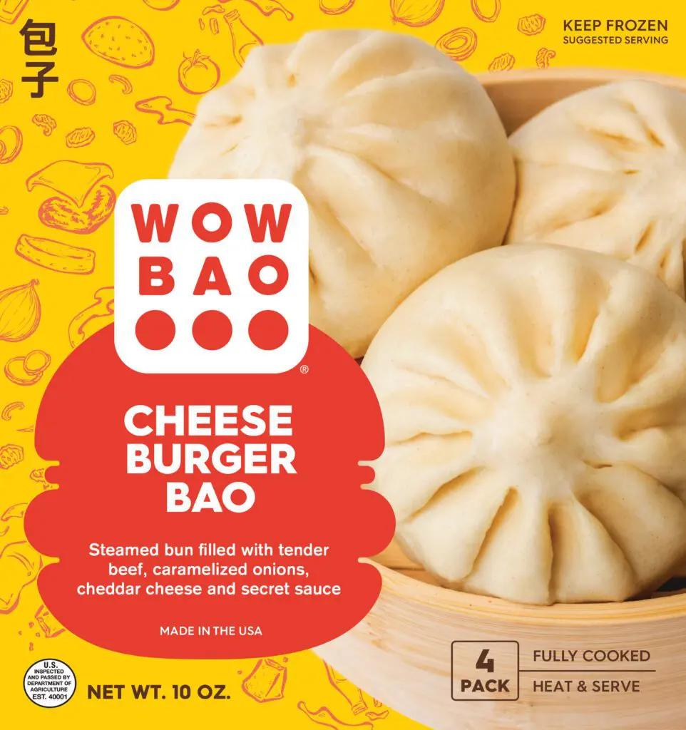 front of cheeseburger bao box