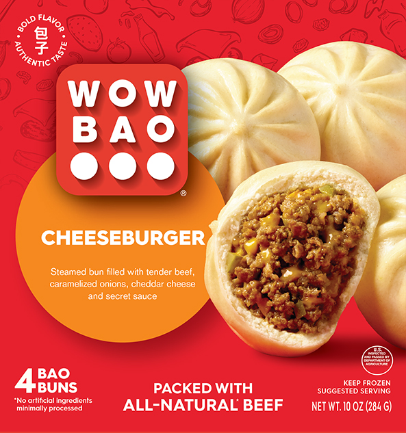 Wow Bao cheeseburger packaging
