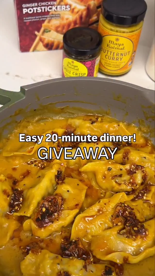 EASY DINNER GIVEAWAY! 🥟✨

We’ve teamed up with @mayakaimalfoods to bring you the ultimate weeknight win: delicious shortcuts, easy dinners, and a recipe below that comes together in minutes.

One lucky winner will receive:
✨ Wow Bao Ginger Chicken Potstickers
✨ Simmer sauce and chili crisp from @‌mayakaimalfoods

Recipe:
1. Heat a frying pan over high heat.
2. Add oil to coat bottom, add potstickers and cook for 1 minute.
3. Reduce heat, add 1/2 cup of water into the pan. Loosely cover, turn to medium heat and cook until water is evaporated, about 5-7 minutes.
4. Once water evaporates, add in one jar of a simmer sauce of your choosing
5. Keep on low to medium heat until it starts to simmer, about 5-7 minutes
6. Turn off heat and add chili crisp (as much as desired!)
7. Serve and enjoy! ✨

To enter:
1️⃣ Follow @wowbao and @mayakaimalfoods 
2️⃣ Like & save this post
3️⃣ Tag a friend who would try this recipe!

Must be 18+ or older to enter. Giveaway open to continental U.S. residents only and ends Saturday, 11/22 at 11:59pm PT. Winner will be randomly selected and notified via DM on Tuesday, 11/25. This promotion is not sponsored, endorsed, or administered by Instagram. Only the accounts tagged above will contact you if you’ve won.