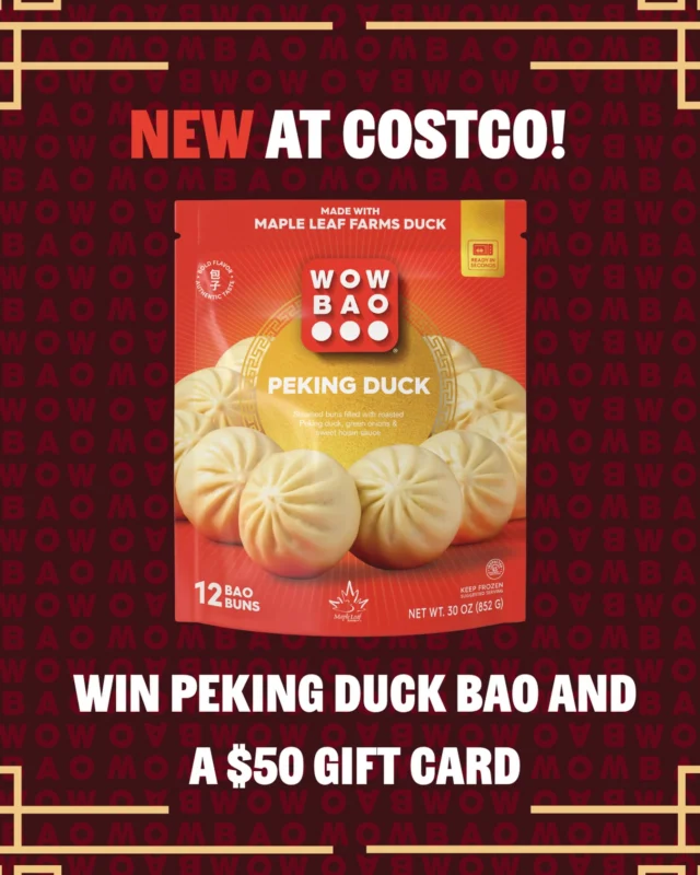 COSTCO GIFT CARD GIVEAWAY! 🛒🔥

Spotted something new in the freezer aisle? 👀 Our Peking Duck Bao is only available for a limited time at select Costco locations, so we’re giving one lucky winner the chance to try it…plus a little extra for your next Costco run!

Prize includes:
❤️ $50 Costco Gift Card
❤️ NEW Peking Duck Bao

How to enter:
1️⃣ Follow @wowbao 
2️⃣ Like and save this post
3️⃣ Tag your Costco shopping sidekick!

Must be 18+ to enter. Open to continental U.S. residents only. Giveaway runs 1/16–1/21 and ends at 11:59pm PT. Winner will be randomly selected and notified via DM. This promotion is not sponsored, endorsed, or administered by Costco or Instagram. Only @‌wowbao will contact you if you’ve won.