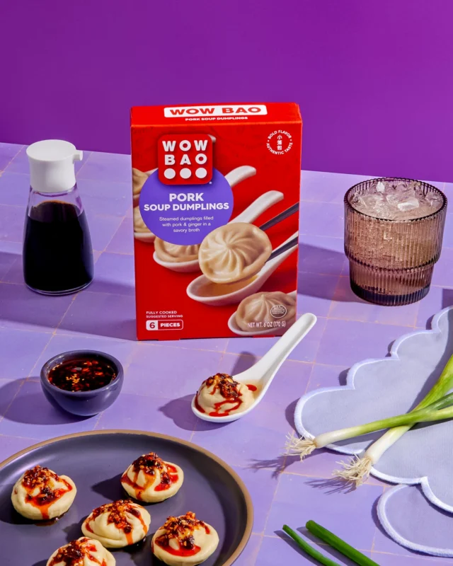 The soup dumplings are dressed up and ready to be devoured. 👏